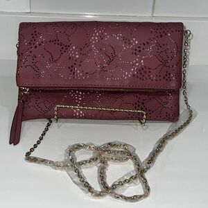 Urban Expressions Pink Laser Cut “Locket” Clutch. New without tags